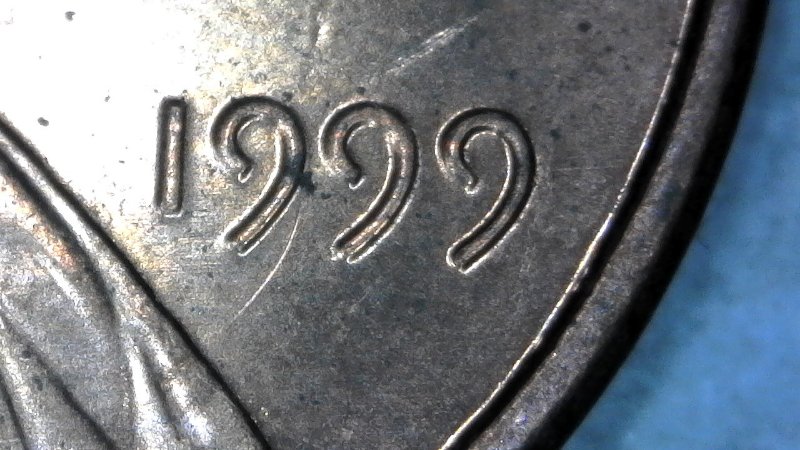 1999-P-Lincoln-Memorial-Cent-With-Nice-Column-Bar-DDR-To-The-Right